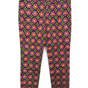 Trina Turk Medallion Print Ankle Pants Size 8 Mid Rise Pockets Bold Stretchy Fun
